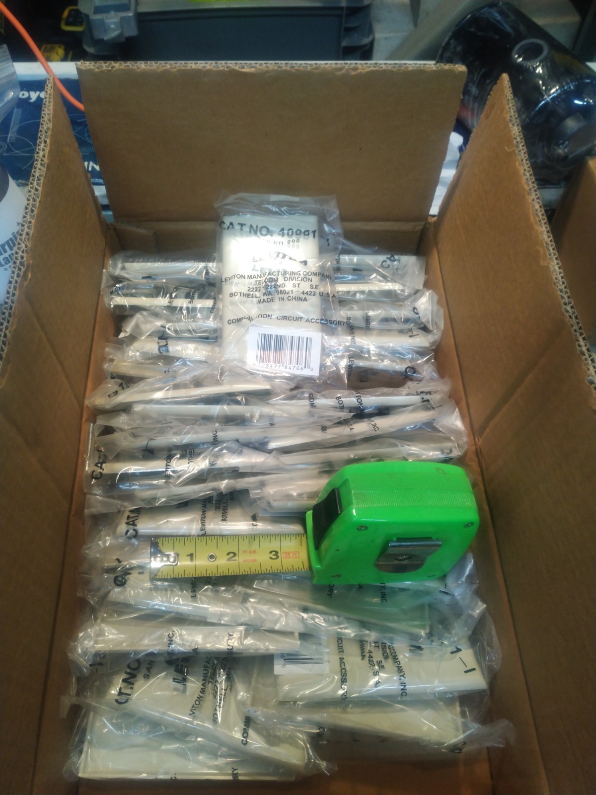 Qty. 50) *New* Leviton, 40981-I. Coax Wall Plates. F Connector, Ivory. **Cheap**