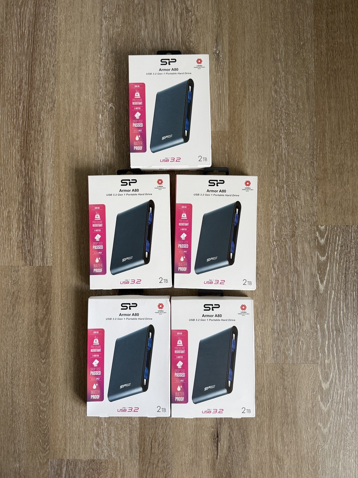 Silicon Power Armor A80 2TB Portable Hard Drive Lot Of 5