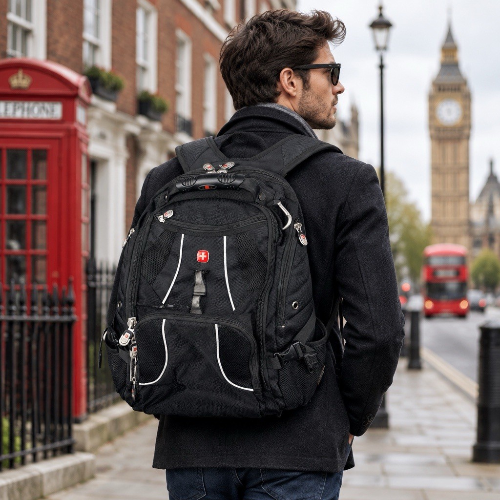 SWISSGEAR 1900 Scan Smart TSA Laptop Backpack Black Polyester Tough 16”