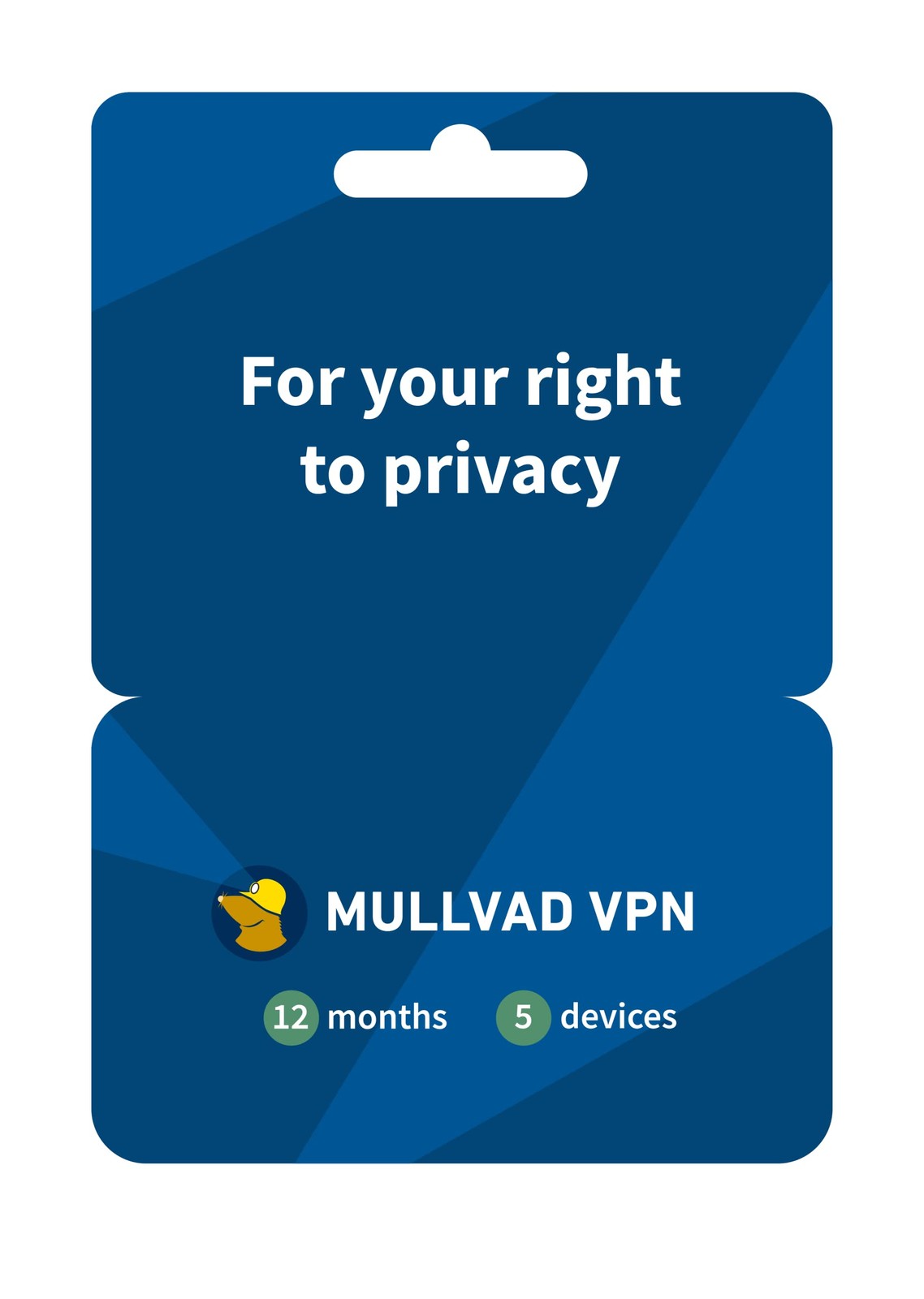 Mullvad VPN - 12 Months for 5 Devices - No-Log Service 12 Months, Blue