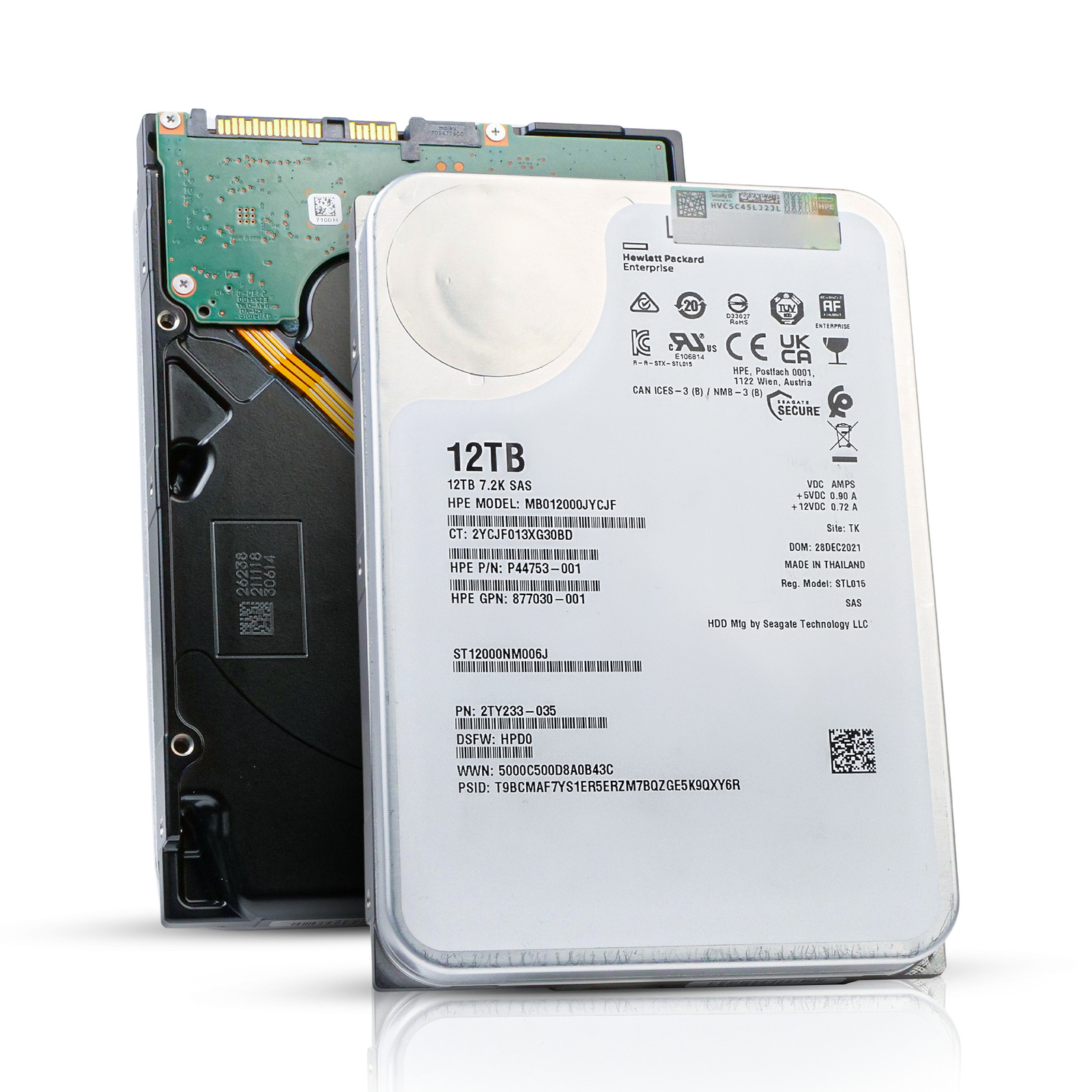 HP/Seagate Exos X16 12TB ST12000NM006J 7.2K RPM SAS 12Gb/s 512e 3.5" HDD