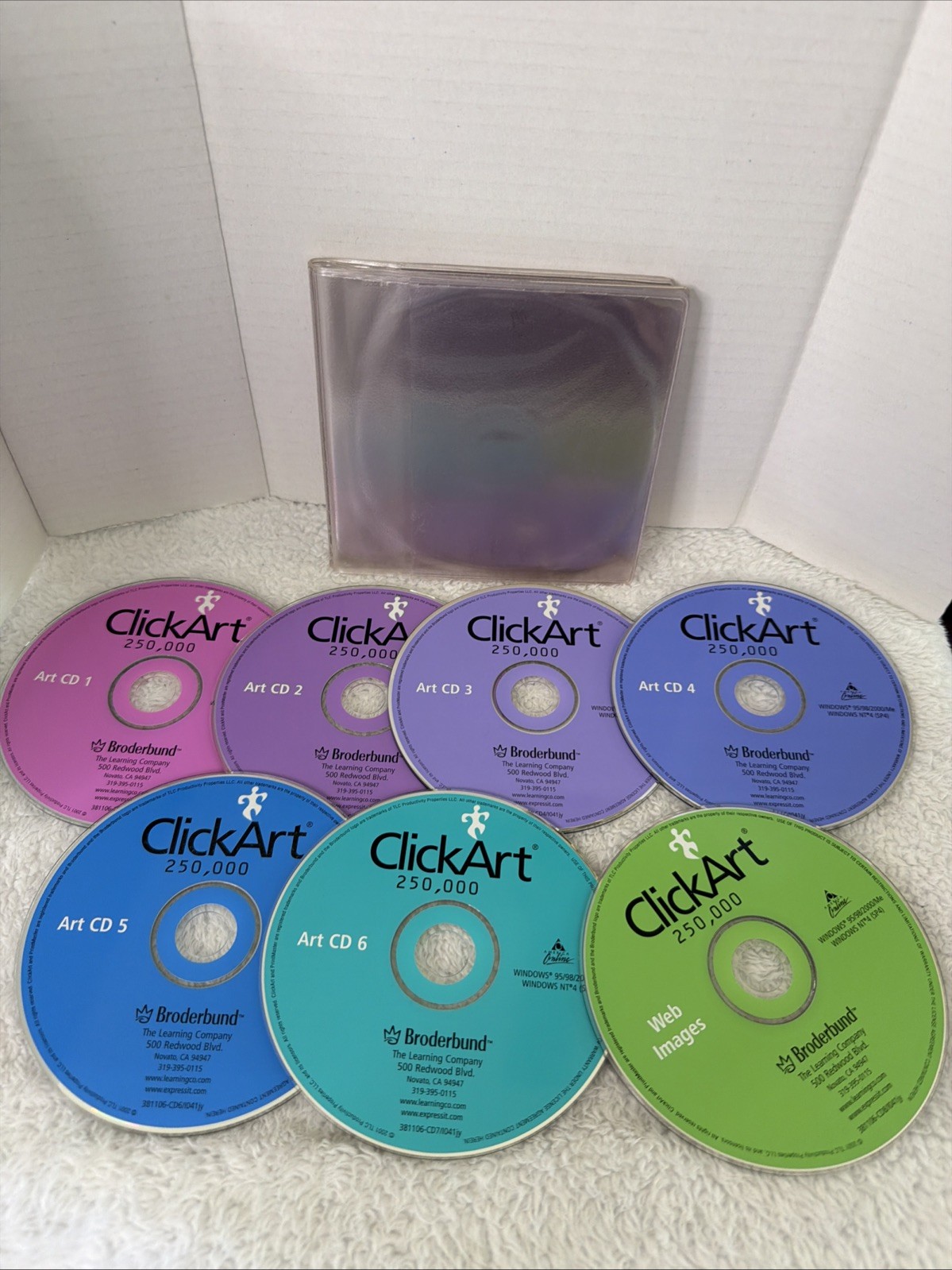 ClickArt PC CD ROM 1.75 Million Set Of 6 2001 Vtg Web Images Brøderbund Win 95