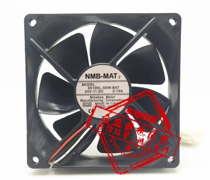 NMB 3610KL-05W-B57 DC24V 0.19A 3-Wire Waterproof Inverter Cooling Fan