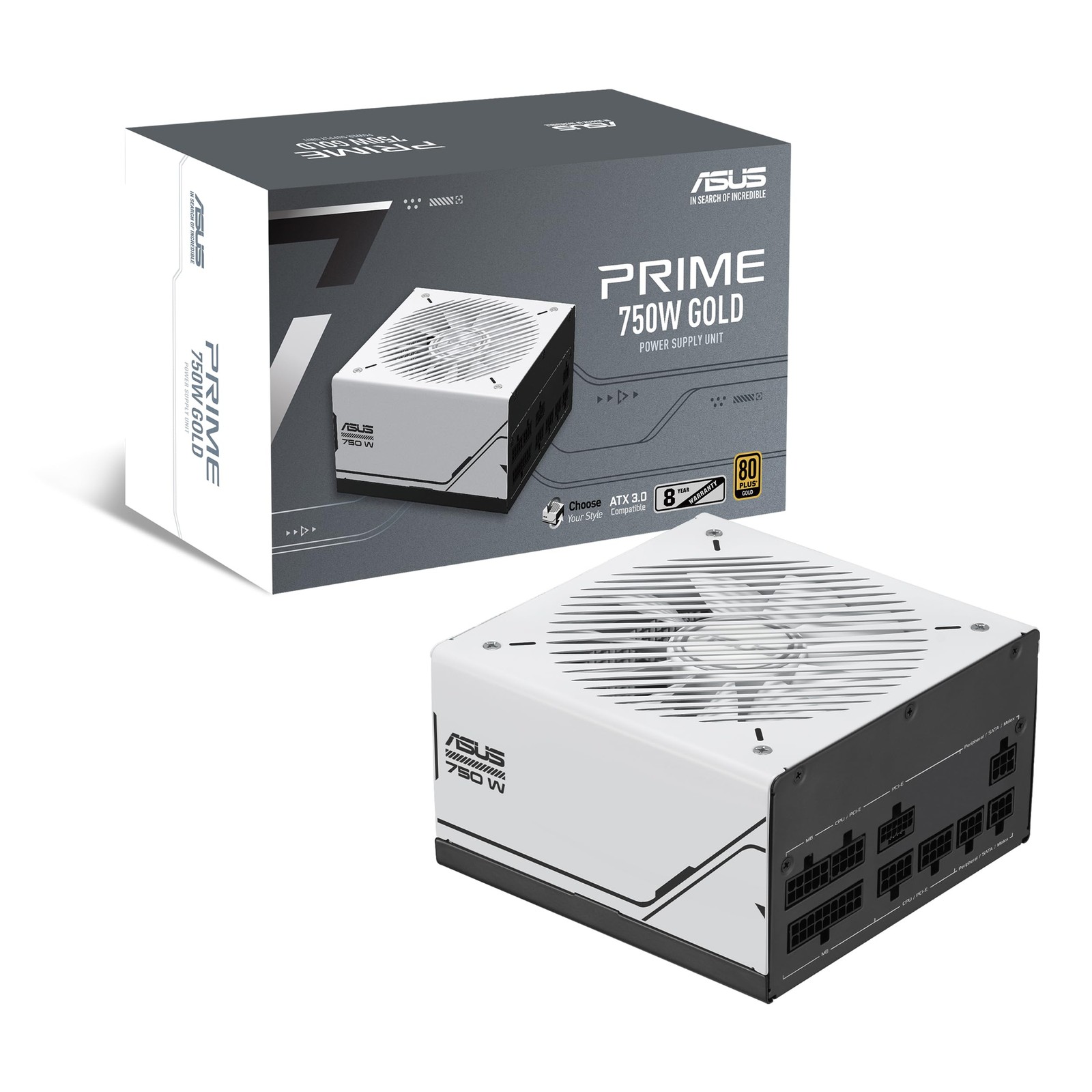 ASUS Prime 750W Gold Power Supply ATX 3.0 Gaming Dual Ball Fan 80 Plus Gold
