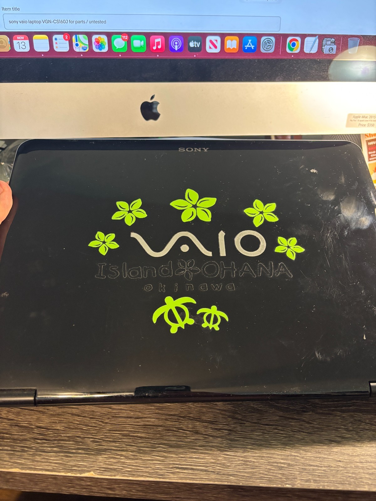 Sony VAIO laptop VGN-CS160J for parts / untested / No Cord