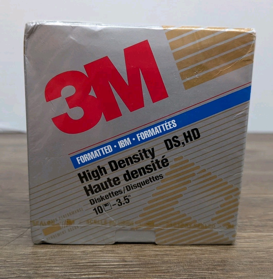3M High Density 3.5" 1.44 MB Floppy IBM Disk Diskettes (10) Pack NEW Sealed