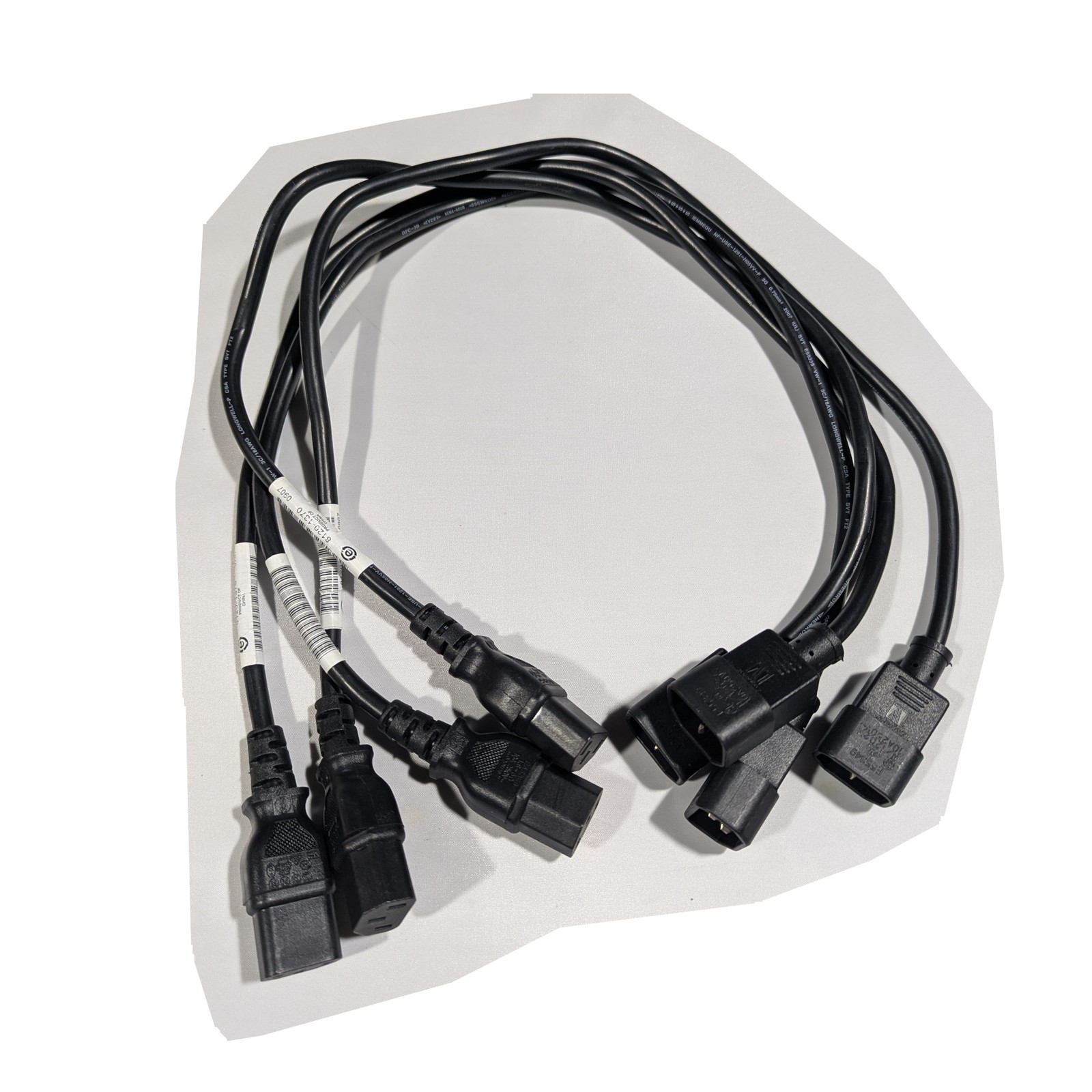 HP (QTY 4) 2 Feet IEC C13 to C14 AC Extension Power Cords 10A 250V 17AWG