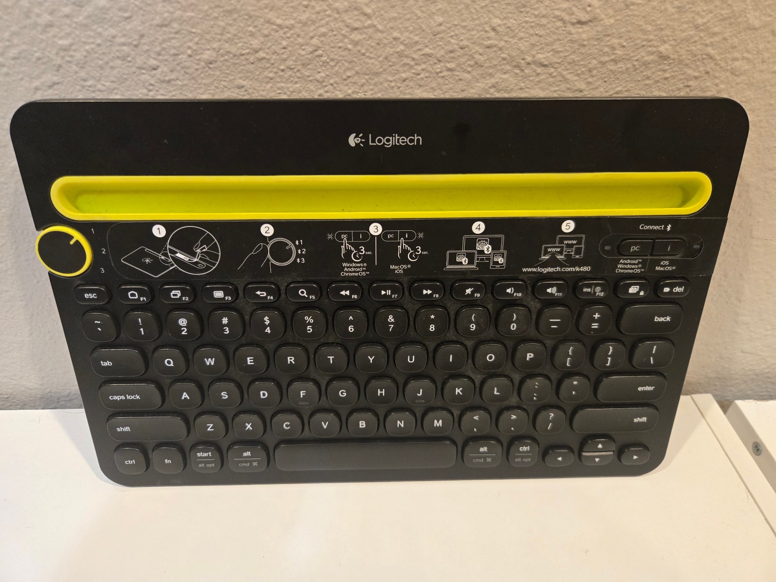 Logitech K480 Wireless Multi-Device Keyboard, Bluetooth, Black 920-006342