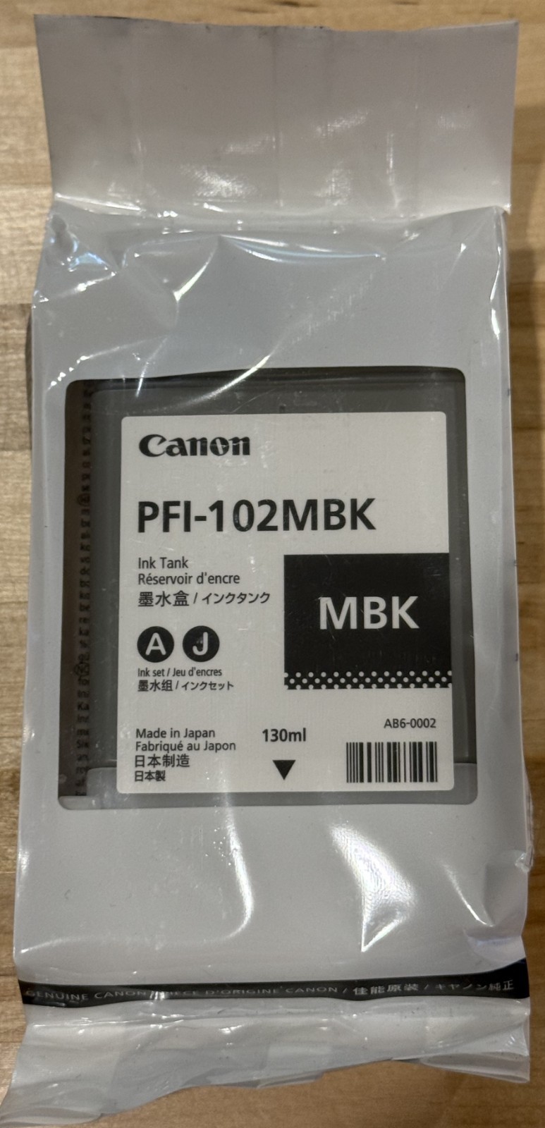 Genuine OEM Canon PFI-102MBK Matte Black Ink 