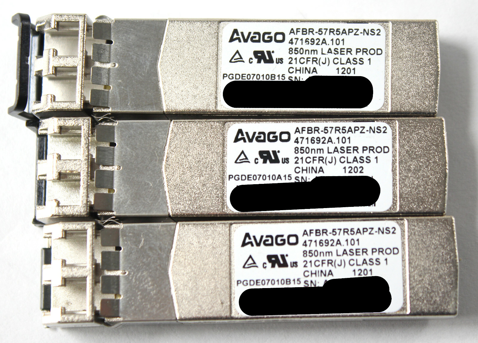 Lot of 3 Avago AFBR-57R5APZ 4Gbps 850nm Transceiver Module