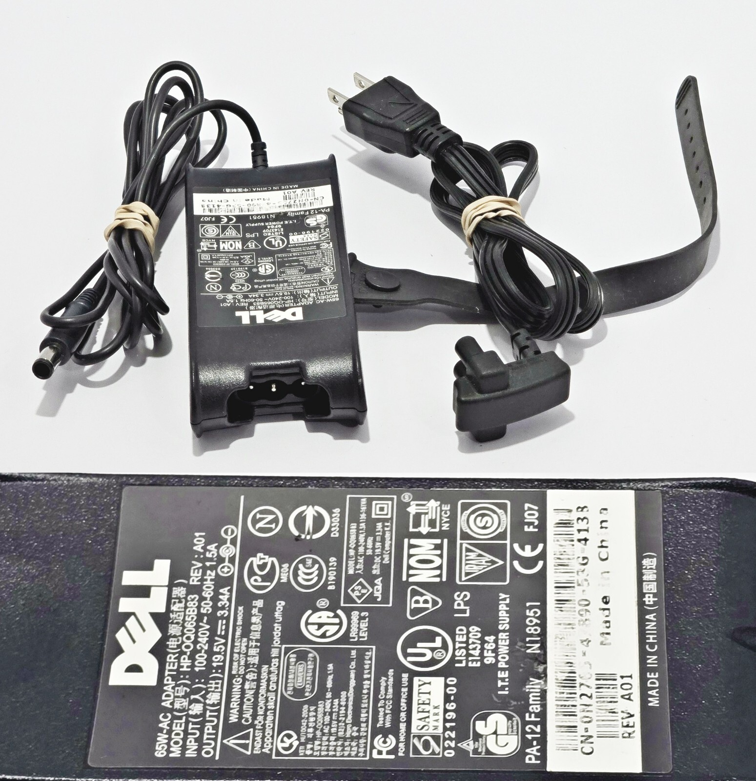 Genuine OEM Dell HP-OQ065B83 Laptop Charger AC Adapter Power Supply 19.5V 65W