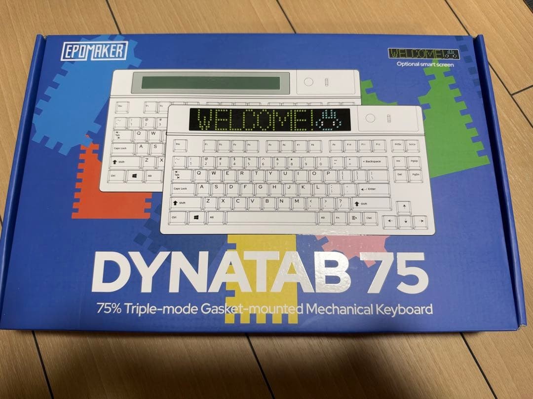 EPOMAKER Dynatab 75X Wireless Gaming Keyboard White Purple Flamingo Switch