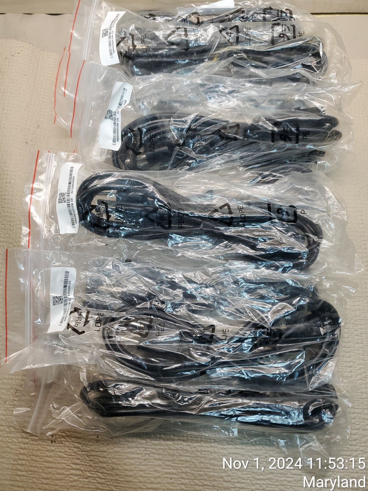 Lot of 10 New COMPUTER 5FT 3-PRONG for printers, computers, Xbox, Mointors