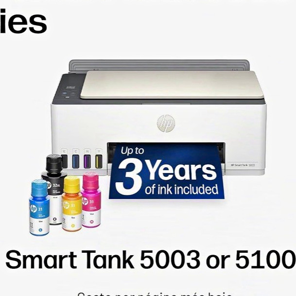 HP Smart Tank 5003 Wireless All-In-One Color Ink Tank Printer Scanner Copier