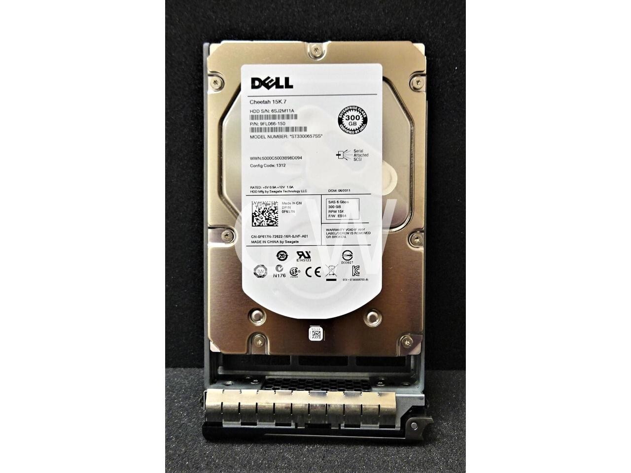 Dell F617N 300GB 15K RPM 6Gbp/s SAS 3.5" Server Hard Drives 9F617N W/ TRAY