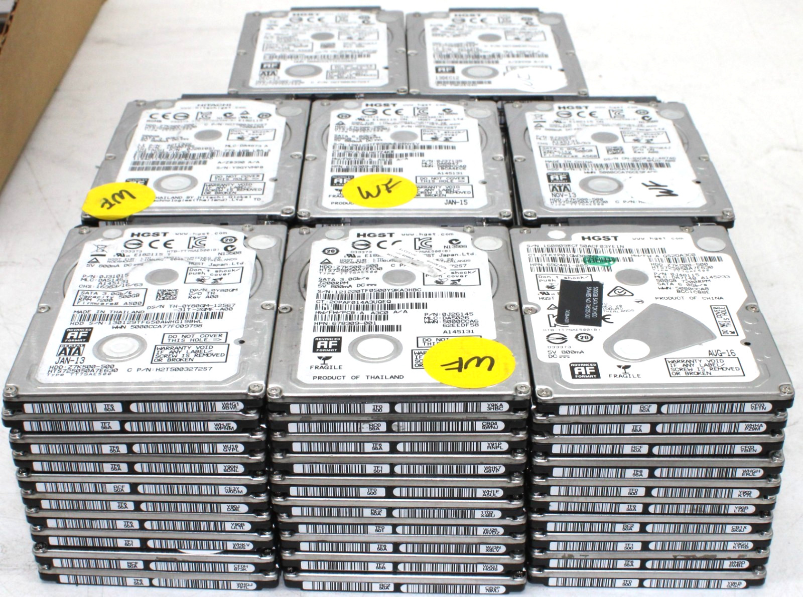 Lot 80 - HGST Hitachi 2.5" 500GB 7200RPM HTS725050A7E630 HDD Hard Drive - Tested
