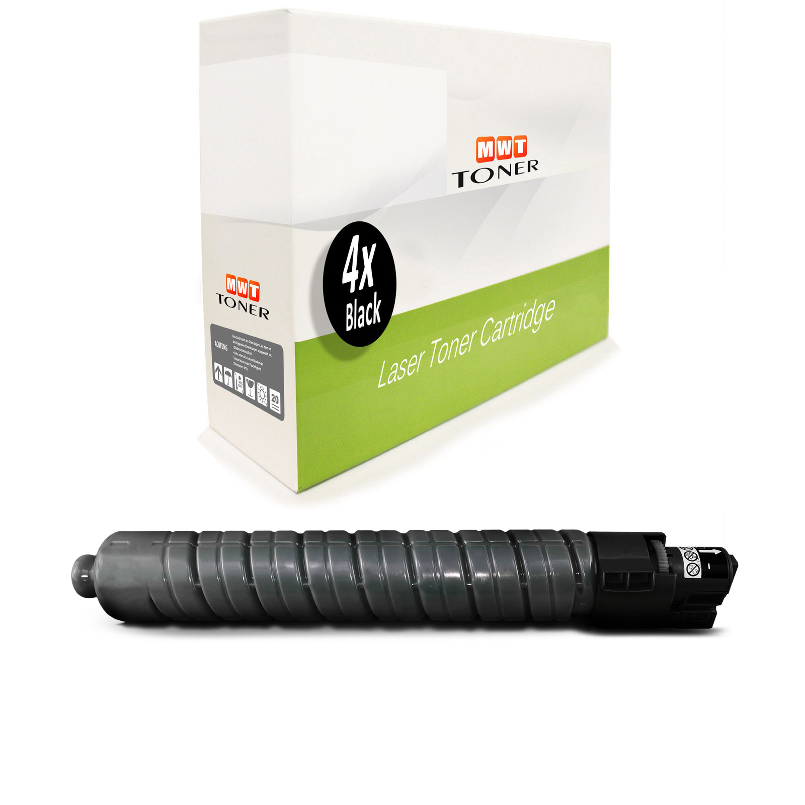 4x MWT Cartridge BLACK for Ricoh MPC4504 MPC5504 MPC6004 Black