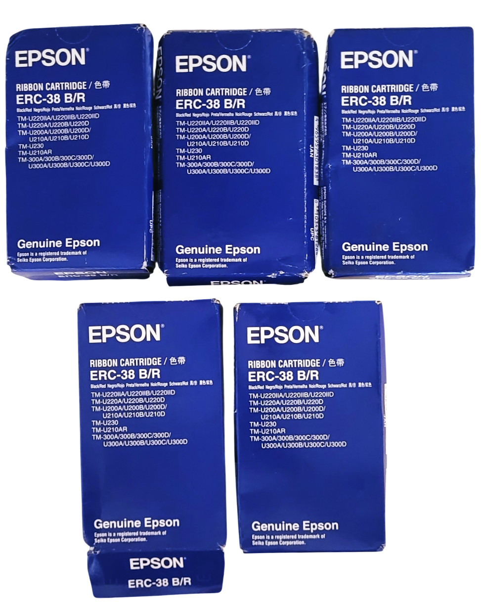 Epson ERC-38 ERC38 Ribbon Cartridge Lot of 5