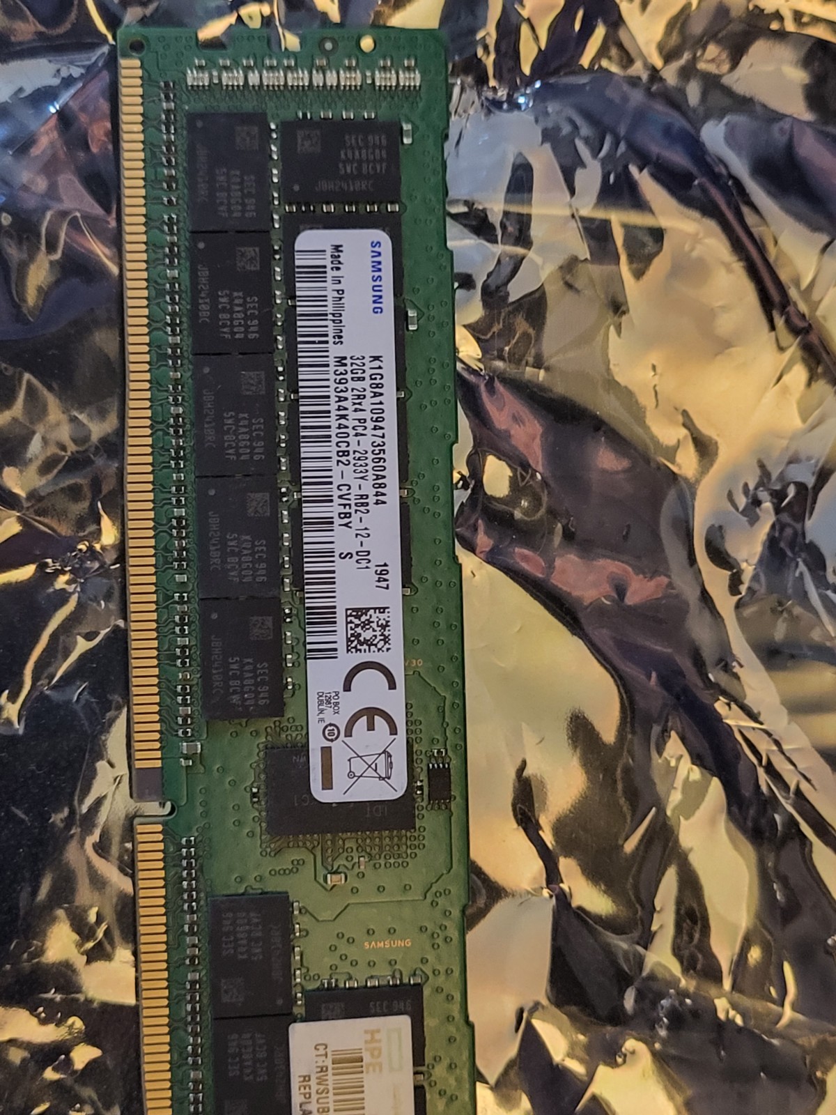 LOT of 28 samsung m393a4k40cb2-cvfby 32gb pc4-2933 ECC server RAM