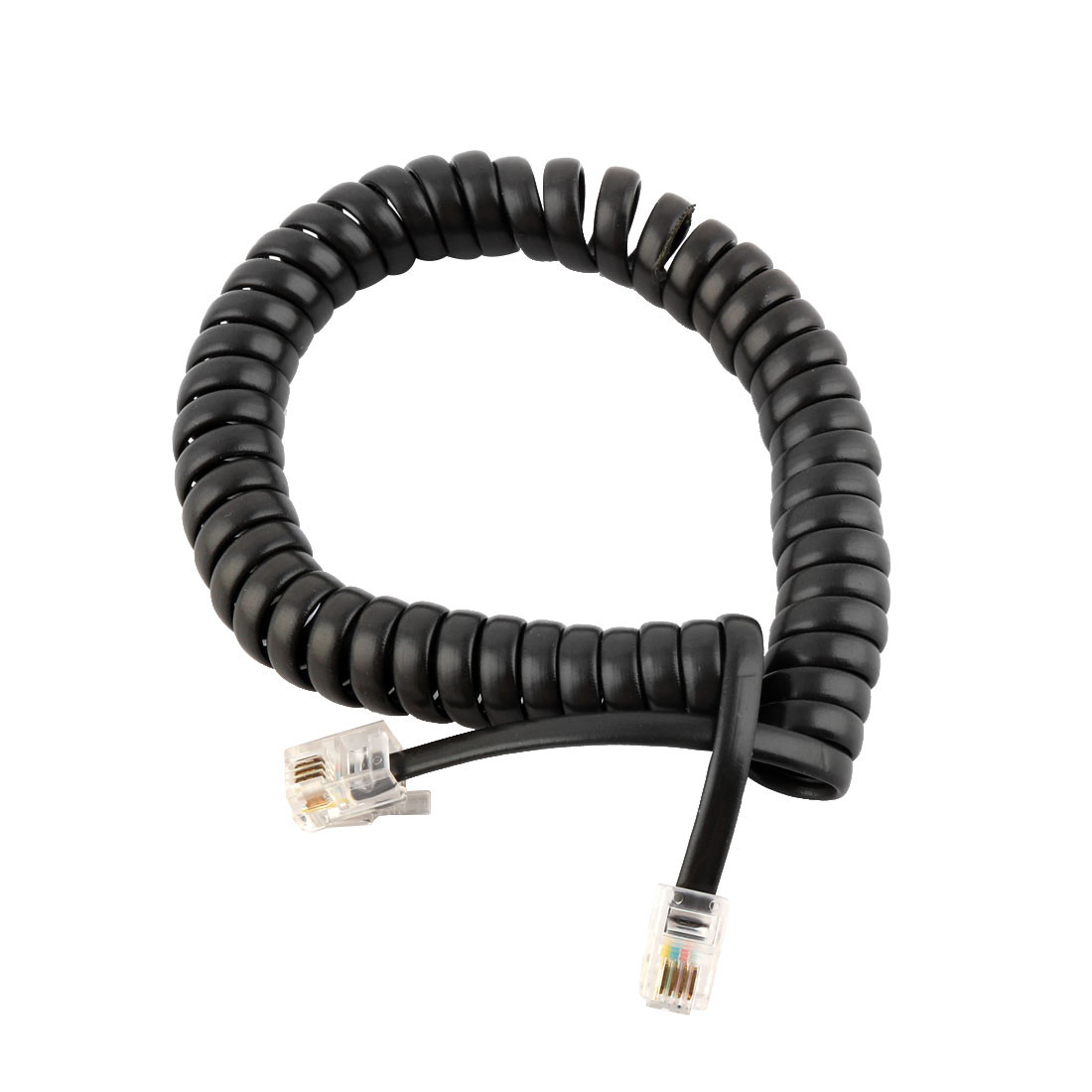 Telephone Handset Cord 1.2ft Spiral Coiled RJ9 4P4C Phone landline Jack Cords