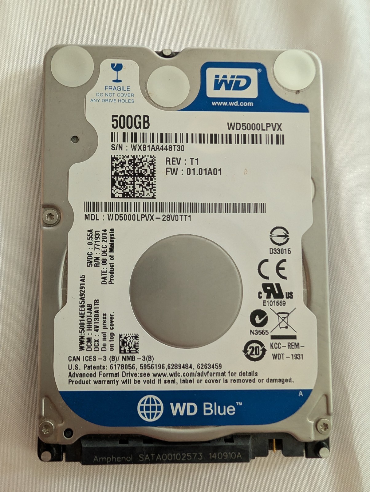 Western Digital WD5000LPVX 2.5" SATA Hard Drive 500GB