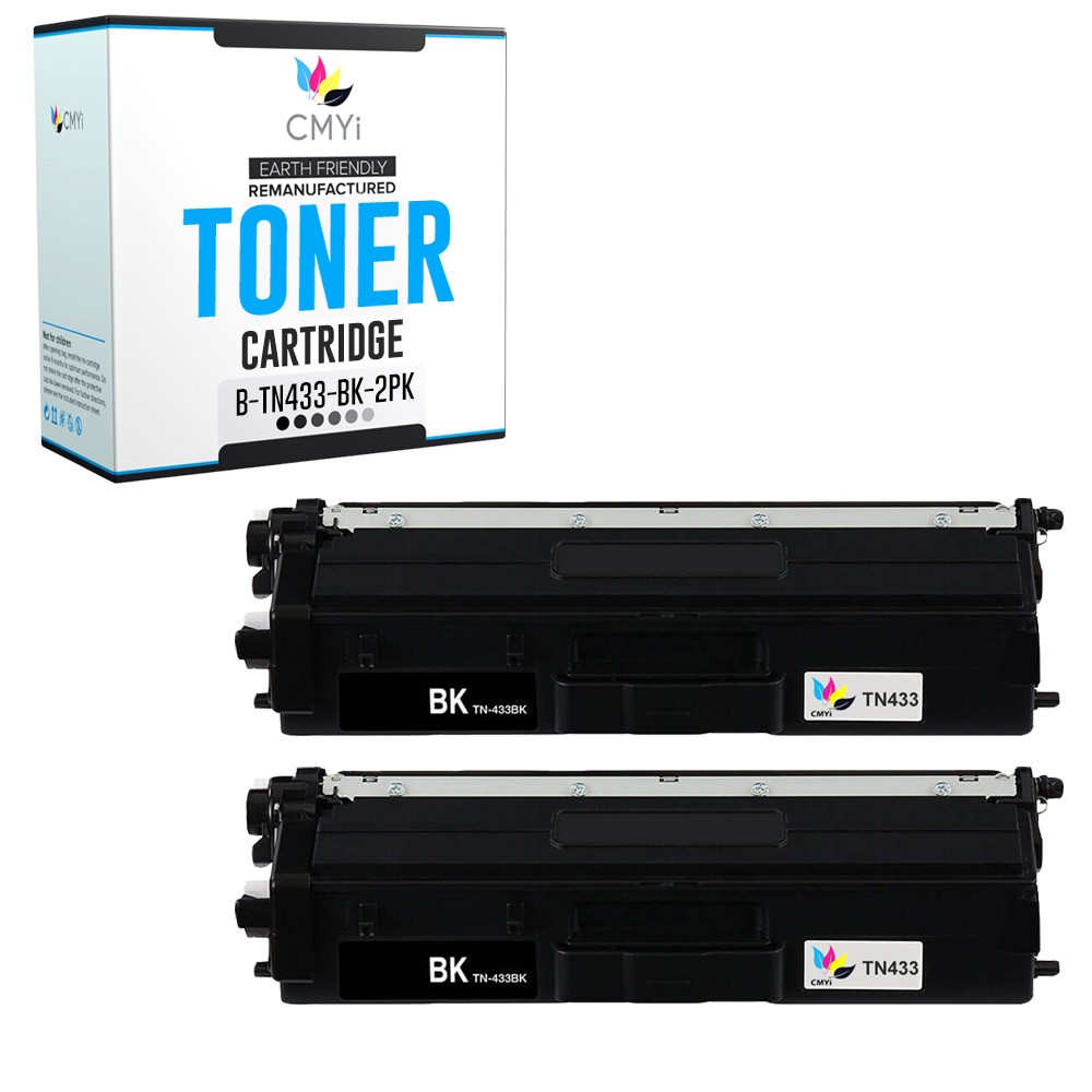 2X Compatible CMYi TN433 Black Toner Cartridge fits Brother MFCL8895CDW L8900CDW