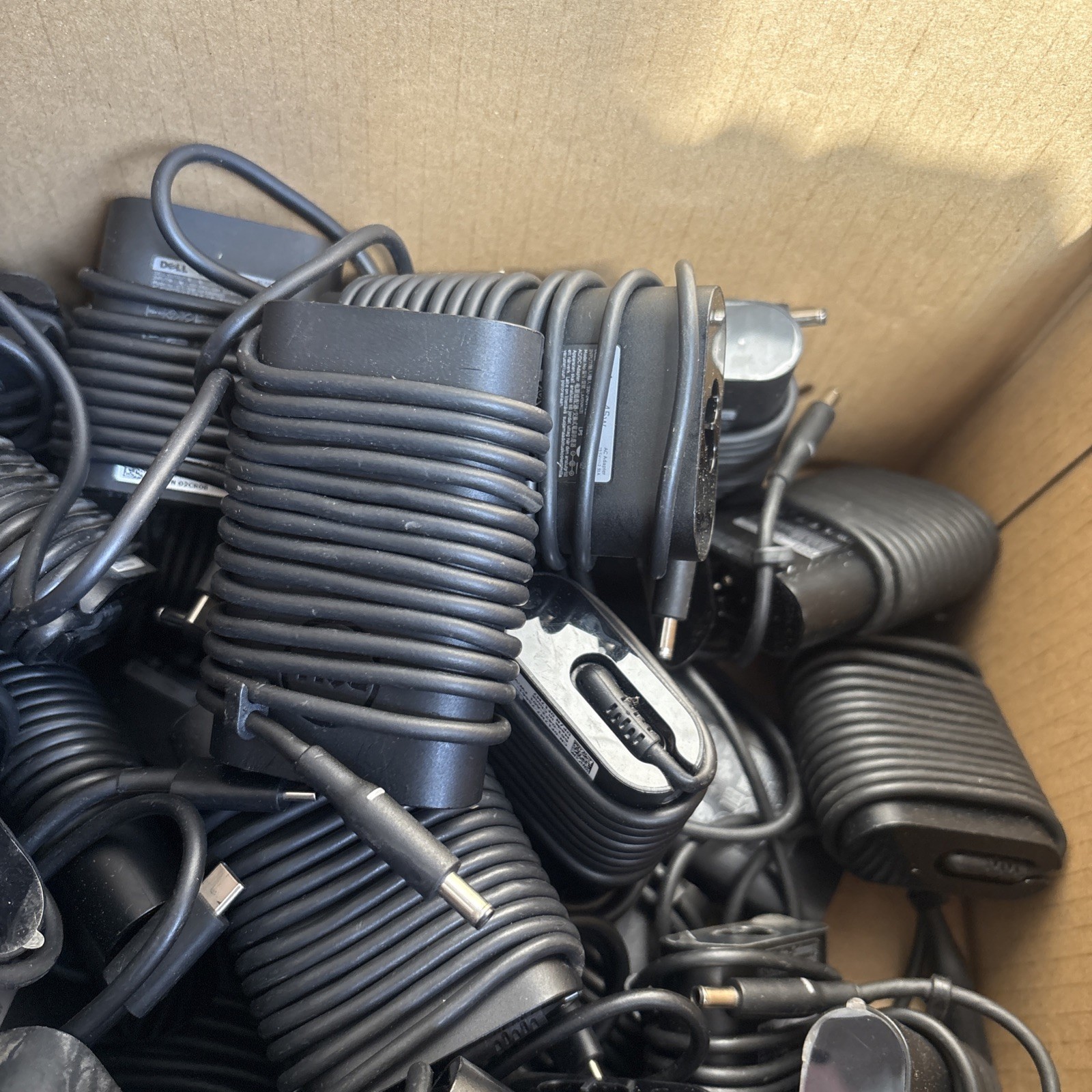 Lot Of 50x Genuine Dell 45W Small Pin Slim AC Adapter Charger With Cables