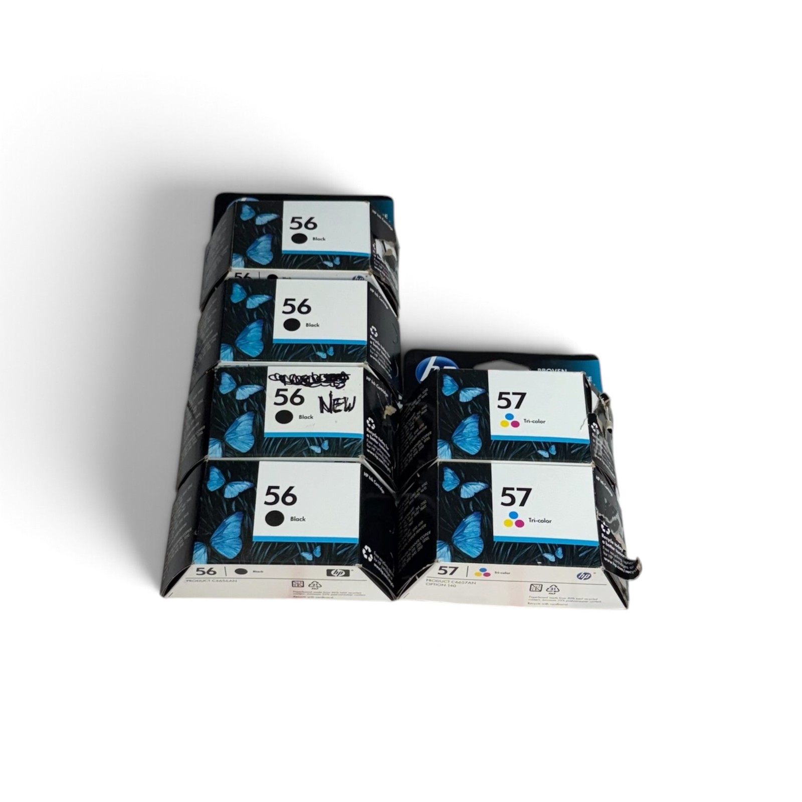 HP 56 Black & 57 Tri-color Ink Cartridge Lot of 6 Genuine Expired