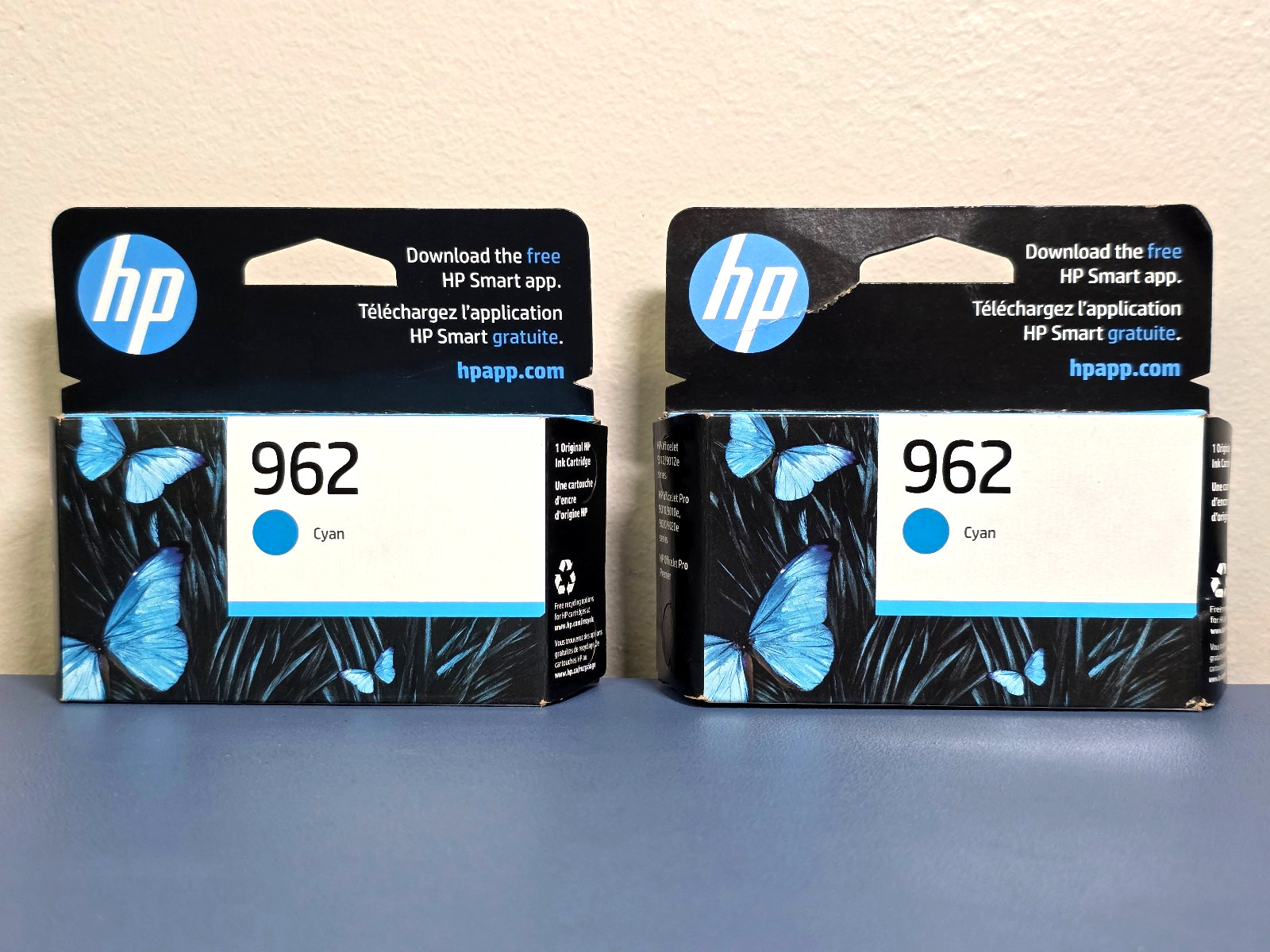 2PK Genuine HP 962 Cyan Ink 3HZ96AN NEW SEALED Warranty 02/2026 OEM