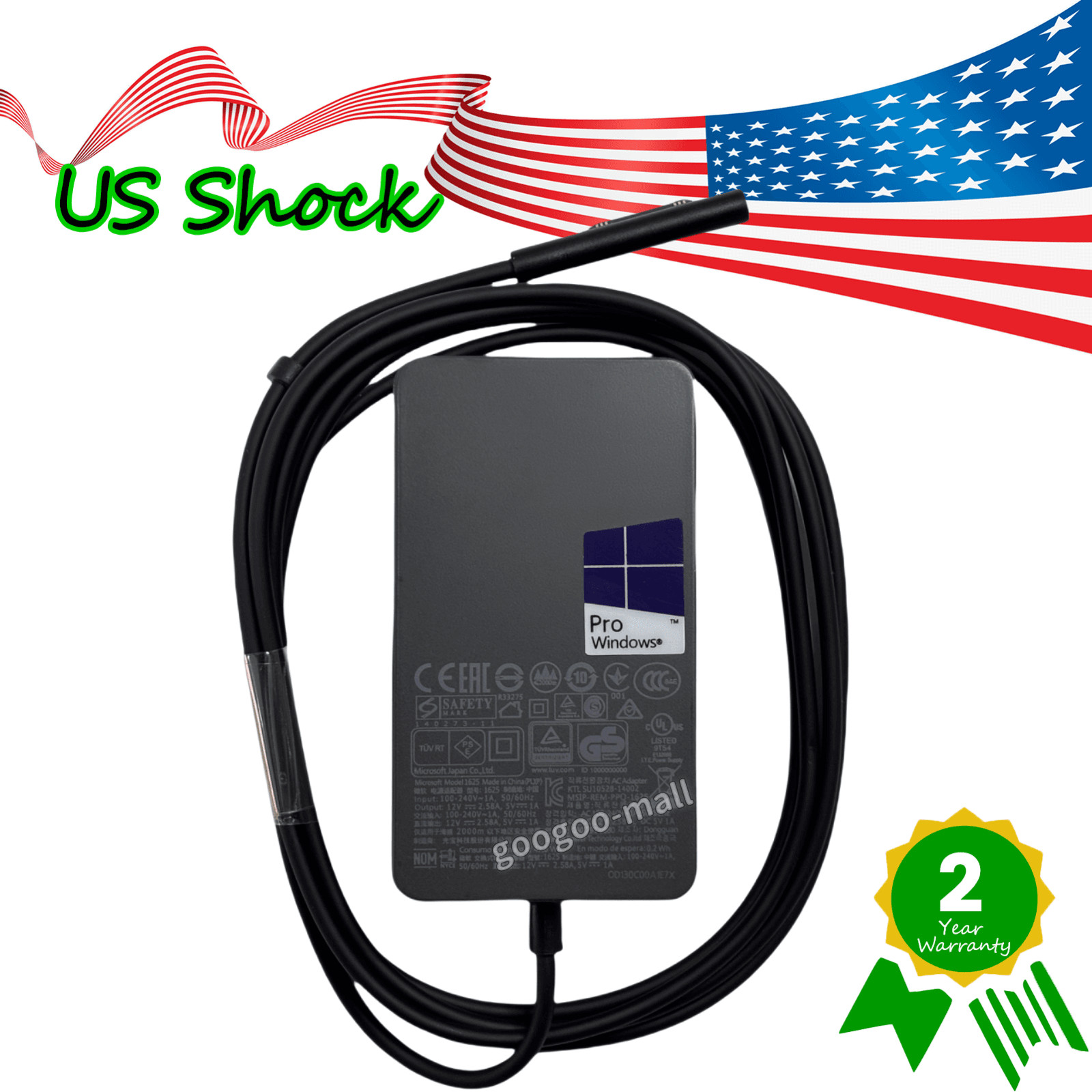 New Genuine 1625 AC Adapter 30W 12V 2.58A for Microsoft Surface Pro 3 / 4 1625