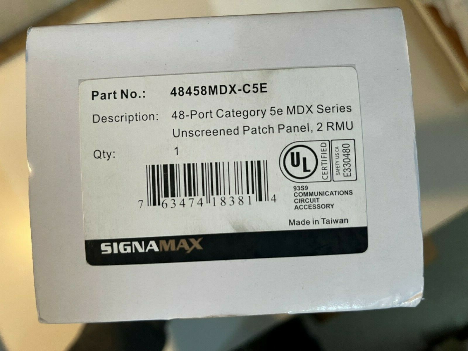 Signamax 48458MDX-C5E, 48 port cat 5e patch panel,