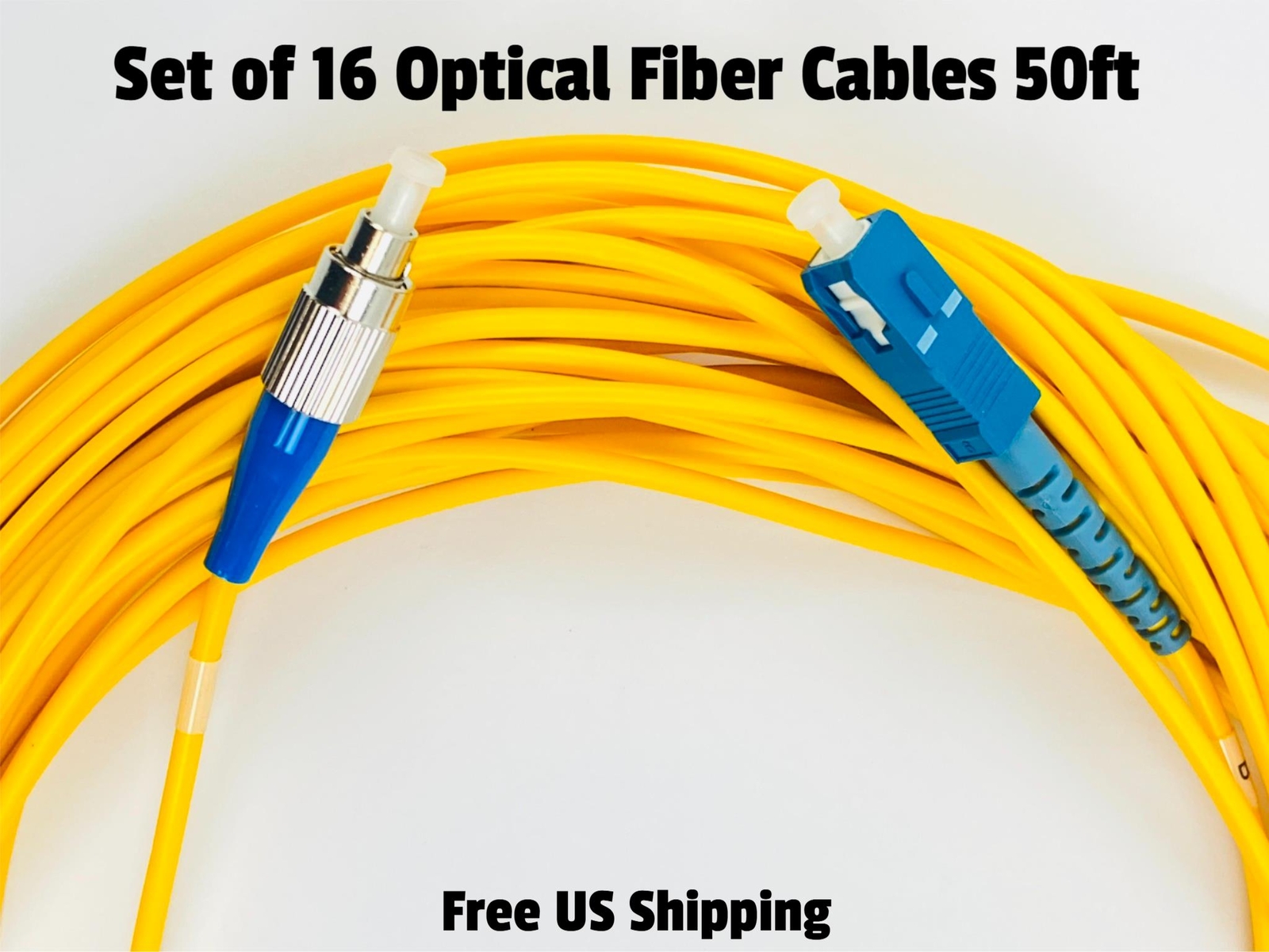 Corning SMF-28 Single-Mode Fiber Patch Cable 50 Ft Set of 16