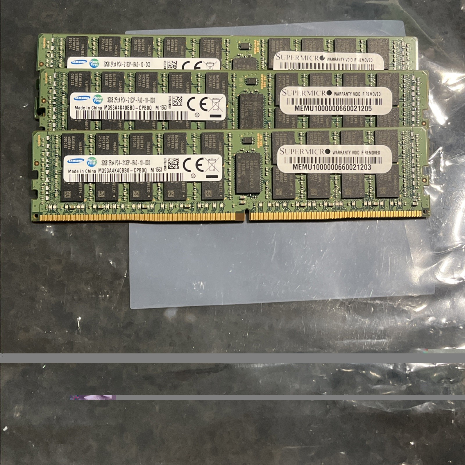 Lot Of 3 Samsung 32GB Server 2RX4 PC4-2133P-RA0-10 Server RAM