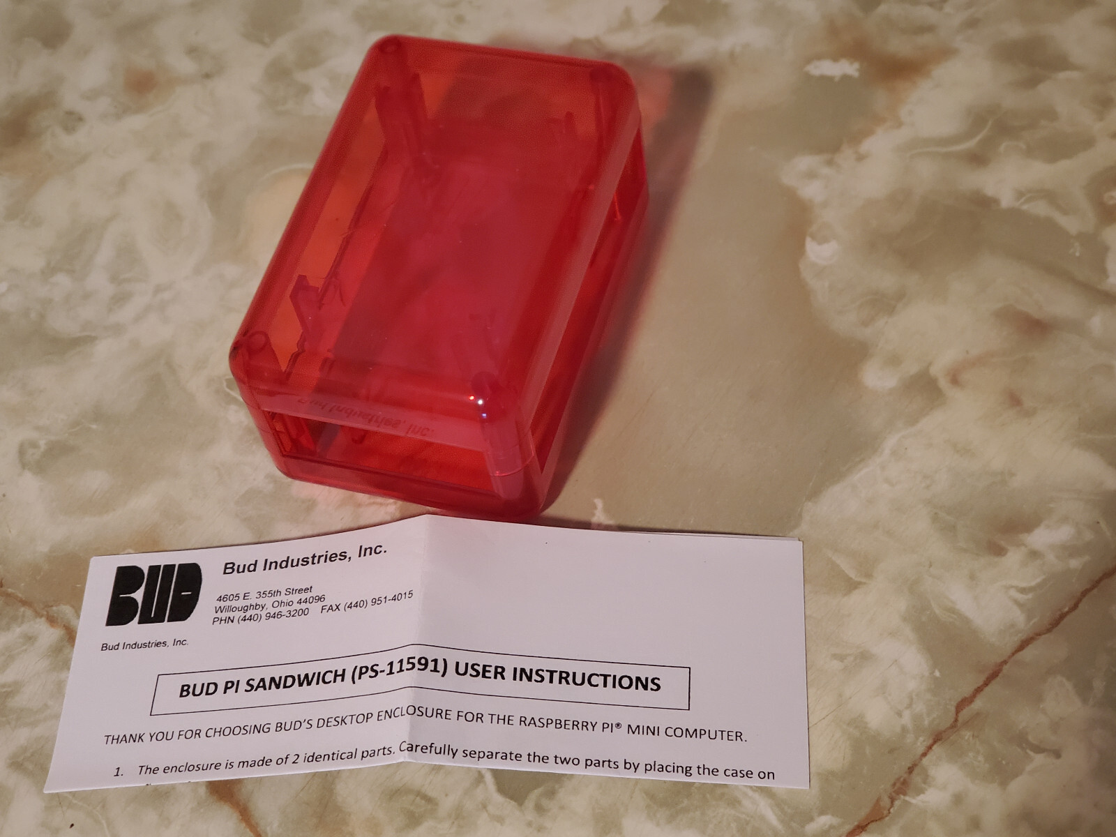 BUD Industries PS-11591 Raspberry Pi Sandwich Computer Board Box Case -NOS