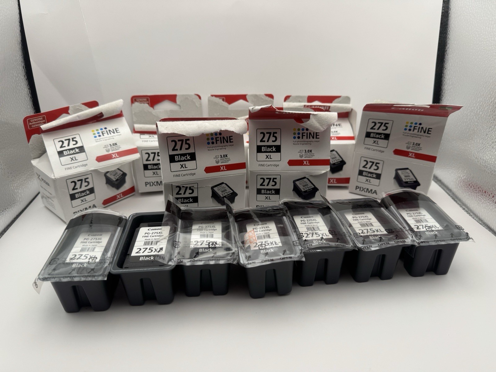 Lot Of (7) Empty Virgin Hp Ink Cartridges 275XL 275 XL BLACK