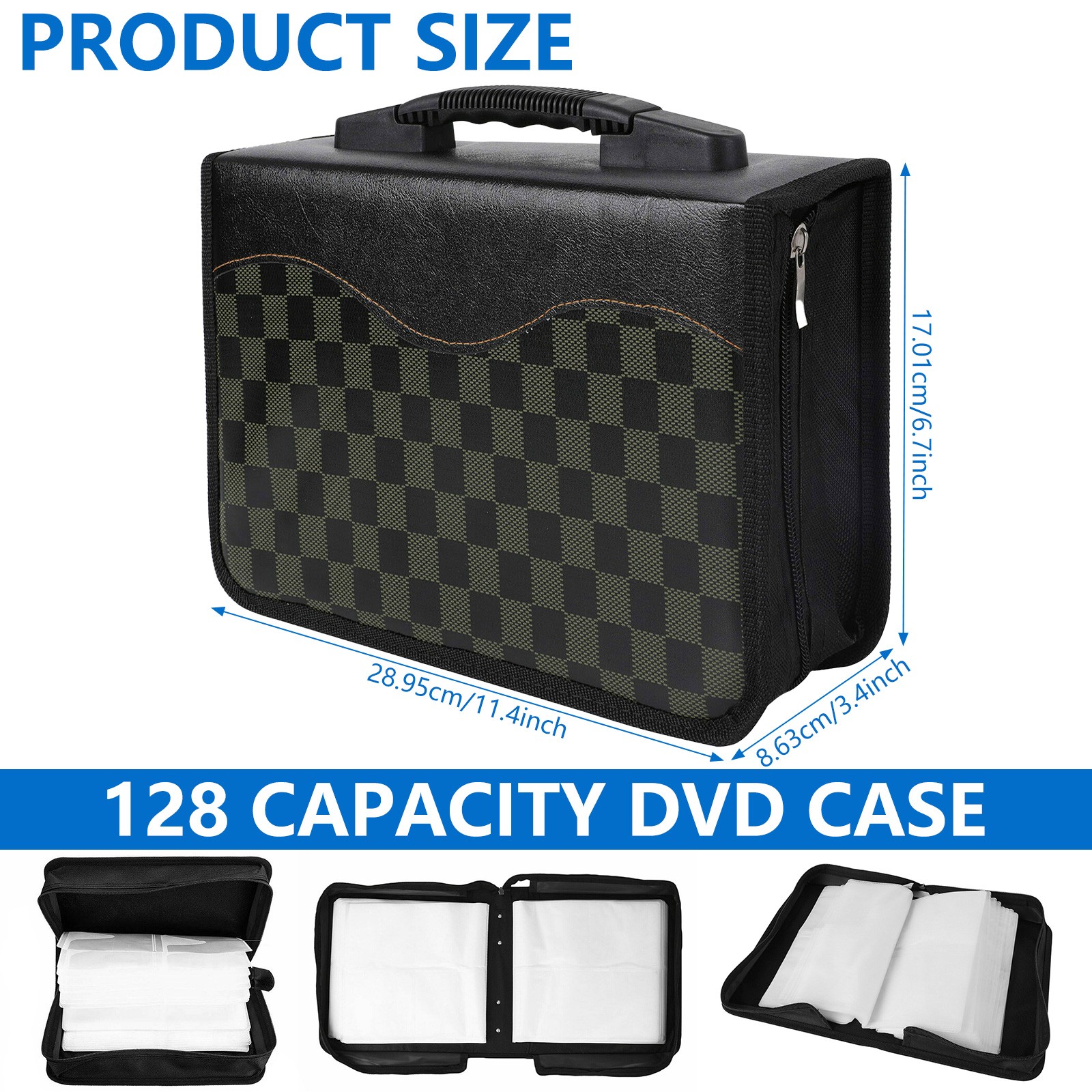 128 Disc CD DVD Storage Bag PU Leather Media Album Case Video Holder Organizer