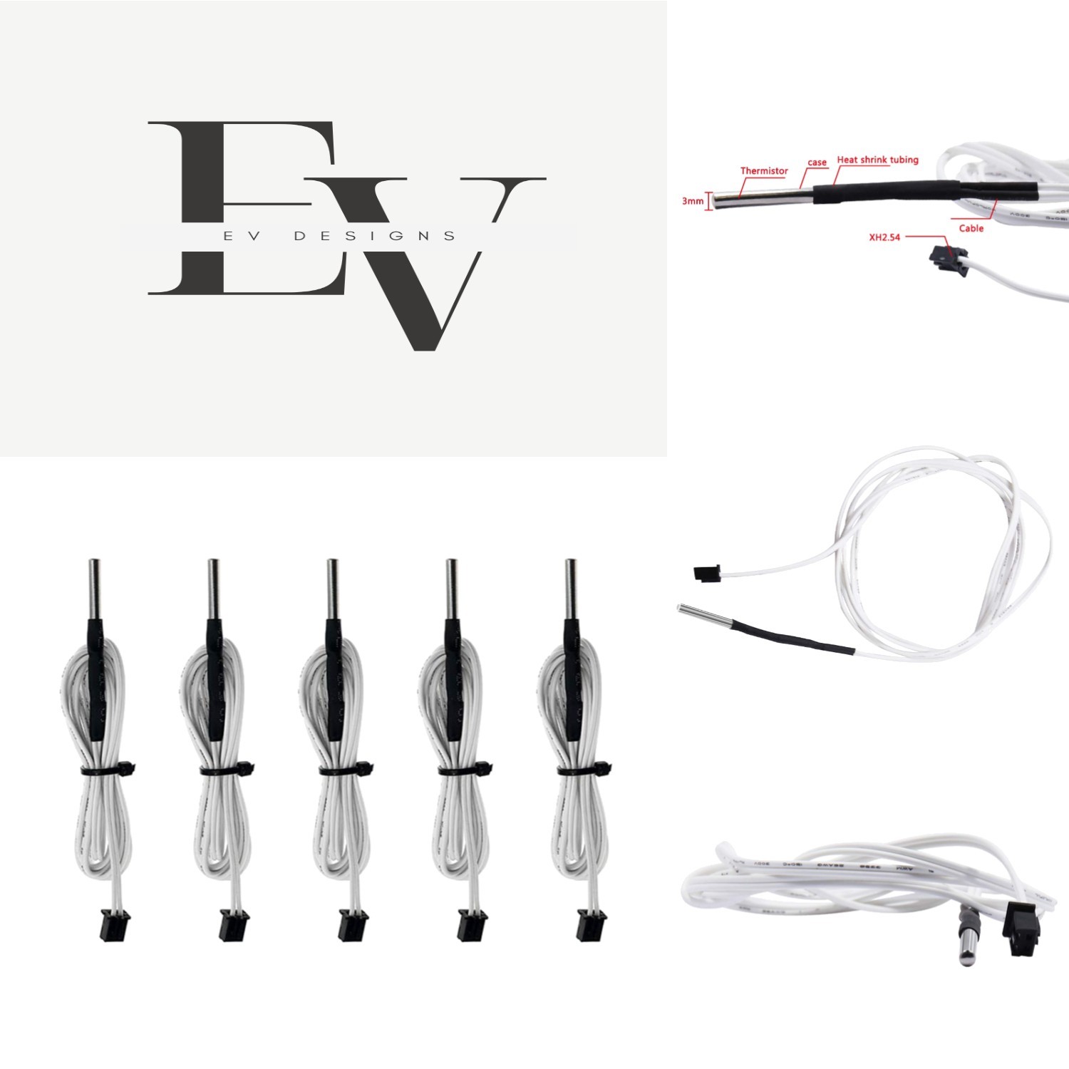 Pack of 5 High-Performance HT Thermistor Sensors for Ender Series 3D Printers