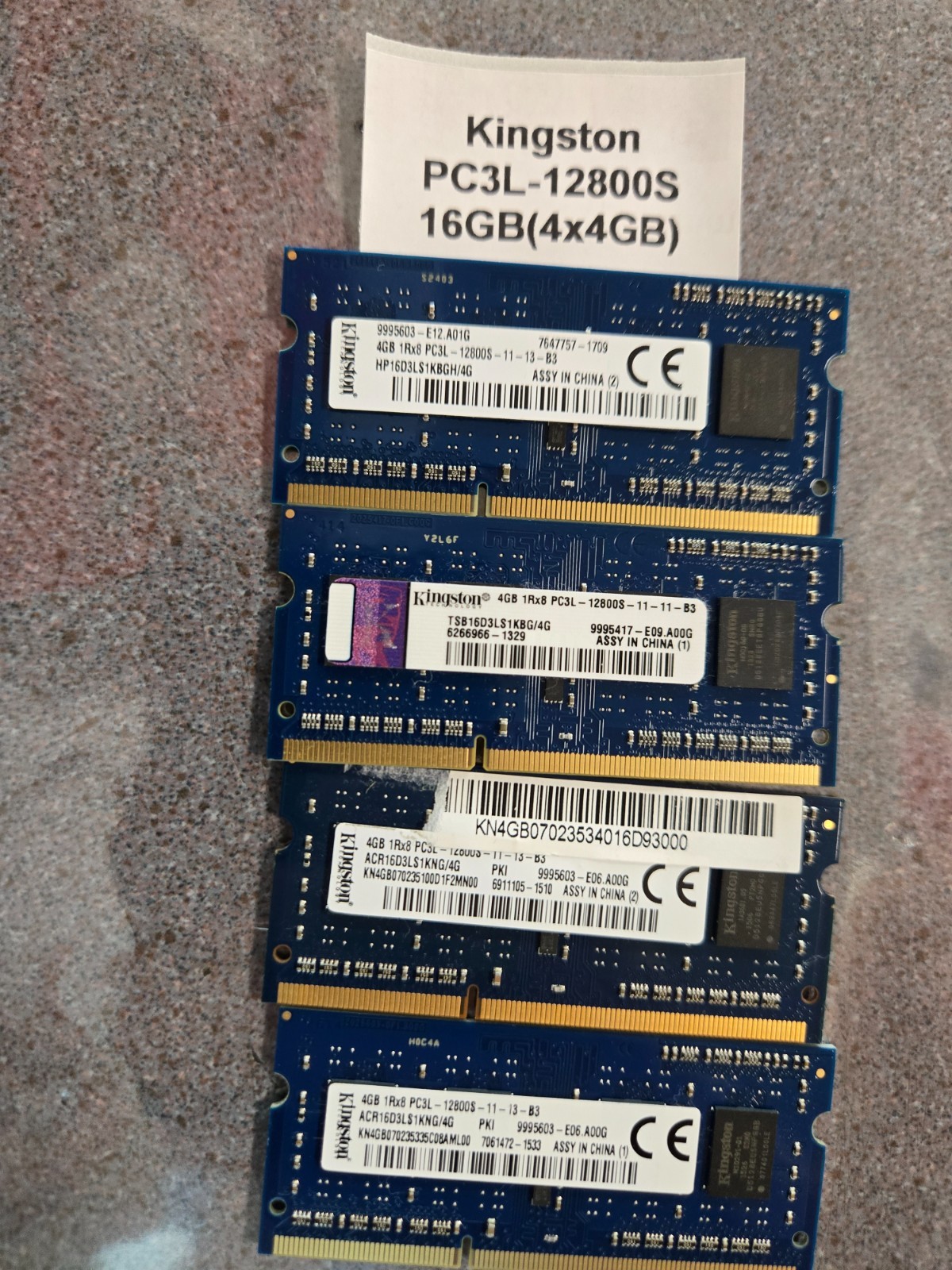 Kingston 16GB (4x4GB) PC3L-12800s DDR3-1600MHz laptop memory ram