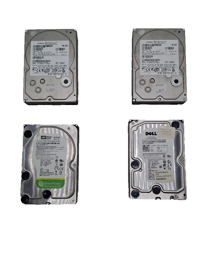 Lot of 4 Hard Drive 3.5" SATA different brands check the description