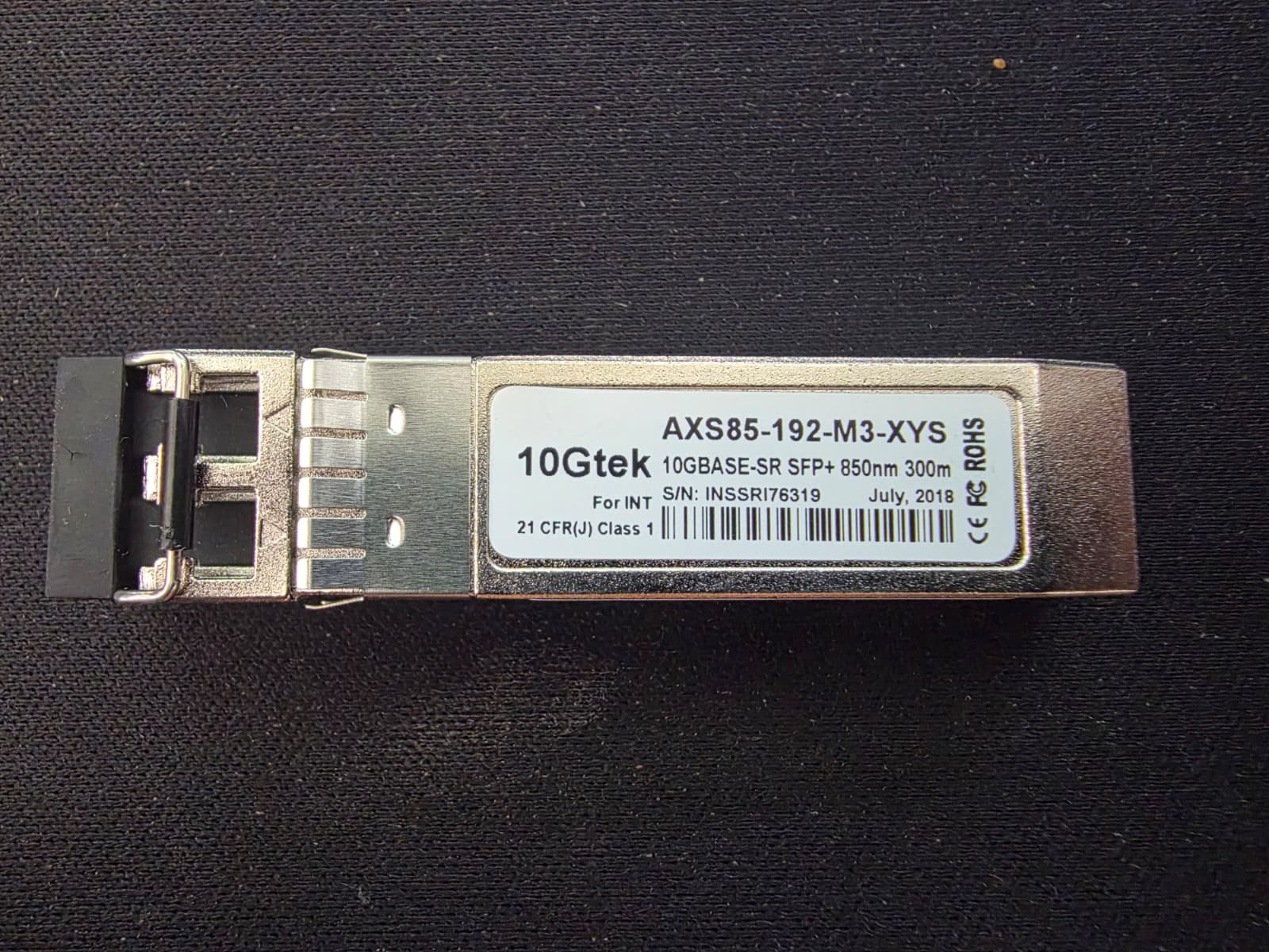 10Gtek 10GBASE-SR SFP+ Transceiver AXS85-192-M3-XYS 850nm 300m Intel Compatible