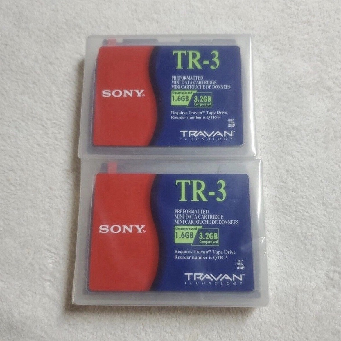 Sony TR-3 Mini Data Cartridge 1.6GB/3.2GB Preformatted QTR-3 2-pack