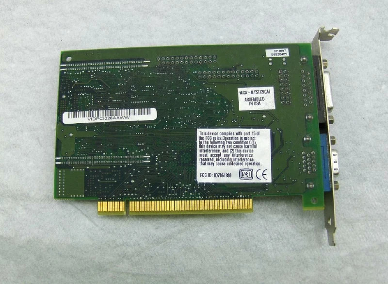 MGA-MYST/2/GAT matrox mystique 2MB pci video card with vga and outputs