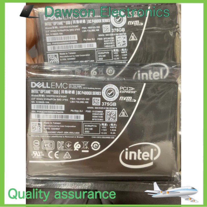 DELL EMC Optane P4800x 375GB SSD U.2 NVME PCIE SSDPE21K375GAT Solid State Drives