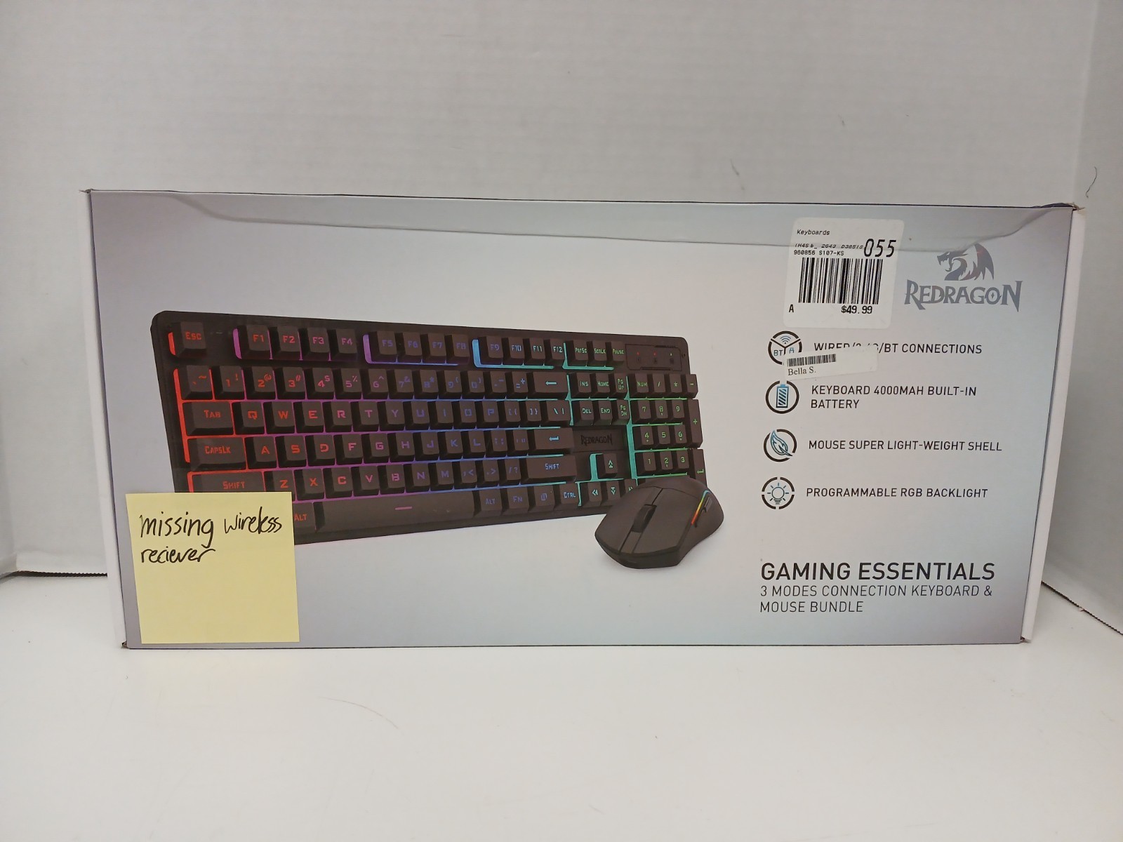 Redragon S107-KS Gaming Essentials Keyboard/Mouse Combo **READ**