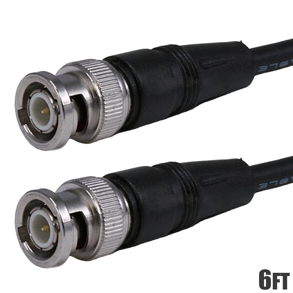 6FT BNC Male to Male Coax Coaxial RG58 Cable Cord Twist-On Connector 50ohm Black