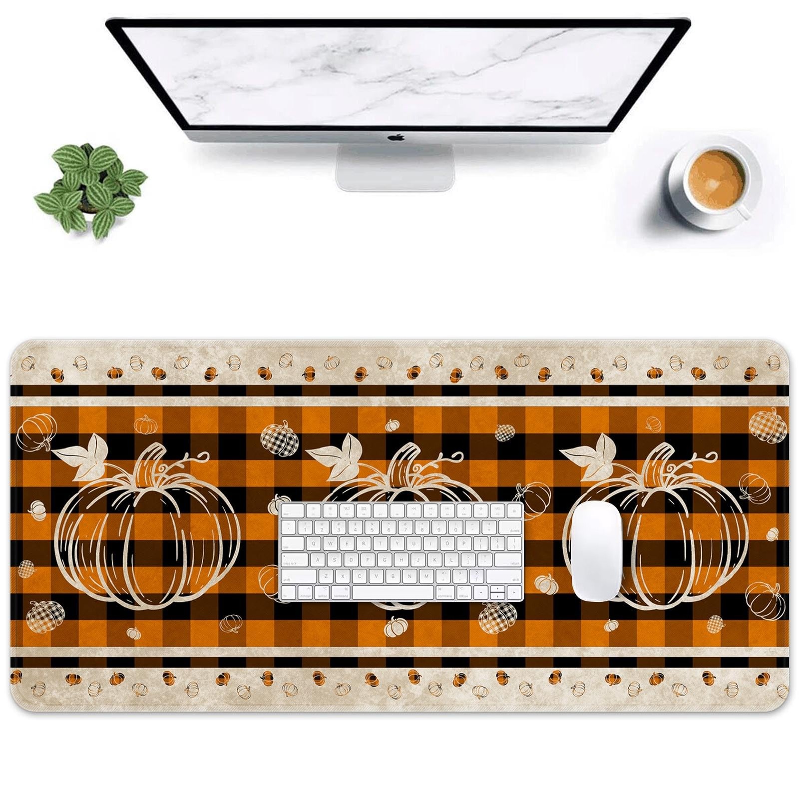 Britimes Large Mouse Pad, Mouse Pad, 31.5 x 15.7 Inch, Pumpkin Fall Orange | ...