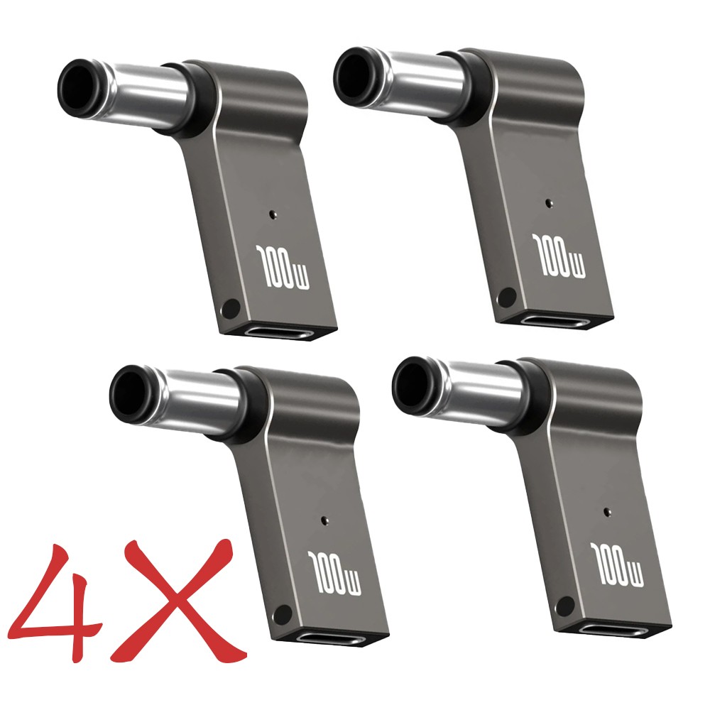 4x100W USB Type C Female to DC Male Jack 7.4x5.0 mm Fast Adapter for Dell Laptop