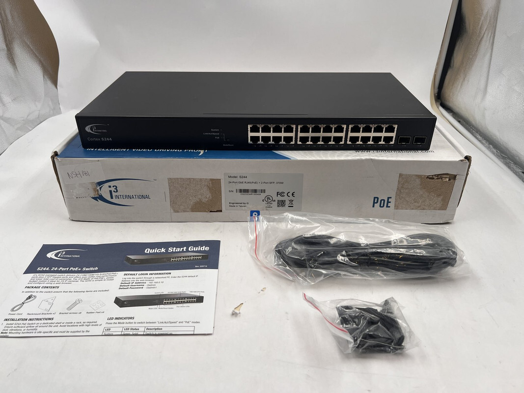 I3 INTERNATIONAL CORTEX S244 24 PORT GBE RJ45 POE SWITCH