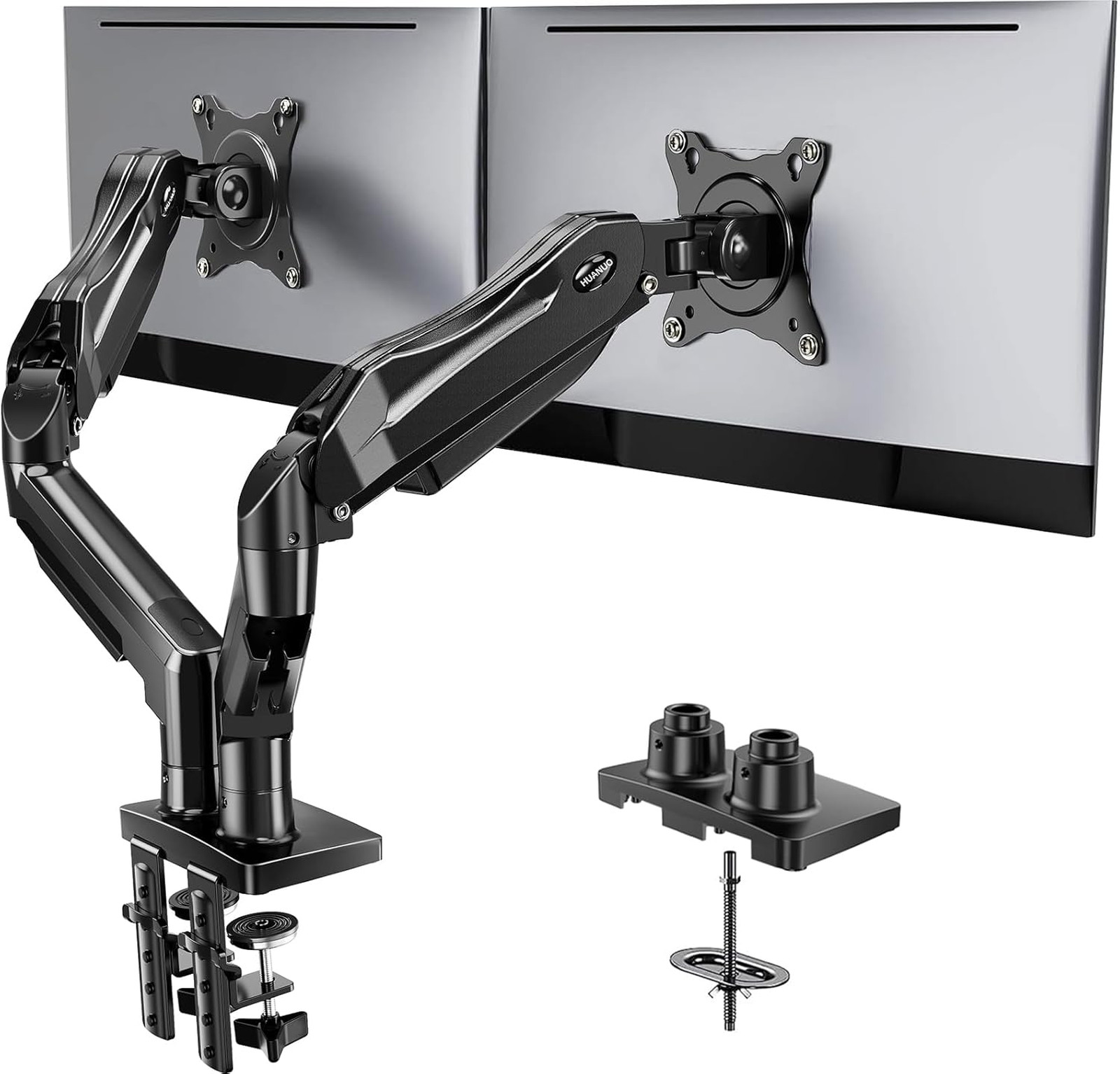Dual Monitor Stand Fully Adjustable Desk Mount for 13 to 32 Inch Screens VESA