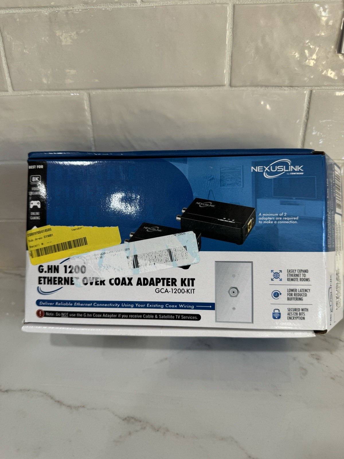 NexusLink GCA-1200-KIT G.hn Ethernet over Coax Adapter 1200Mbps  Open Box